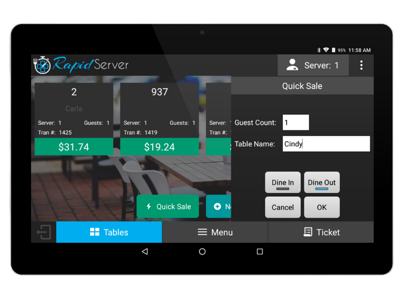 Increased Revenue for Restaurants using Rapid Server Tablets